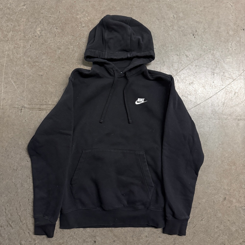 Nike Sportswear Club Fleece Hoodie Mens Medium Black Pullover Logo BV2654-010